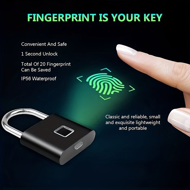 Candado Water proof Para todo uso con Fingerprint Lock cargable
