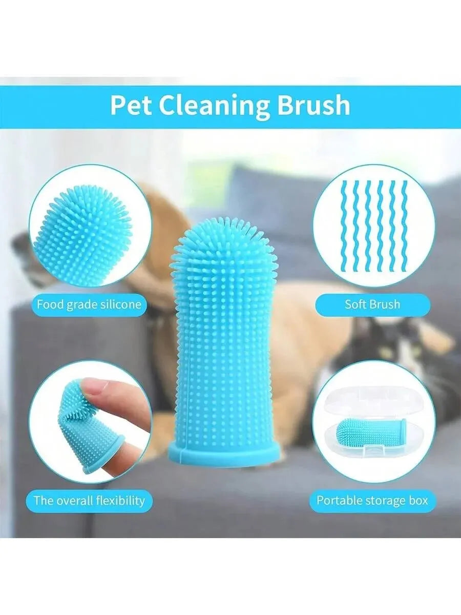 Productos de limpieza de cepillos de dientes de dedo para mascotas perros y gatos