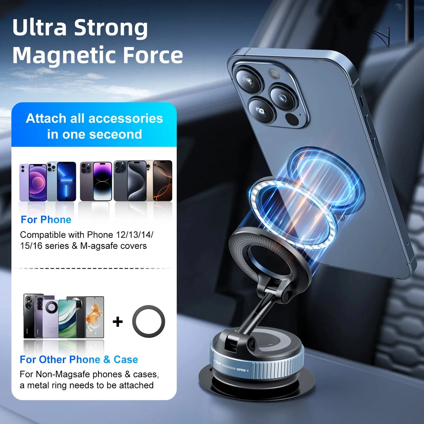 Soporte magnético para teléfono en el coche
