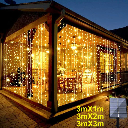 Luces de Cortina LED Solares para Exterior – Guirnalda de Hadas para Jardín, Patio y Fiestas | Decoración Solar para Hogar y Eventoshristmas Decor Copper Wire Lamps