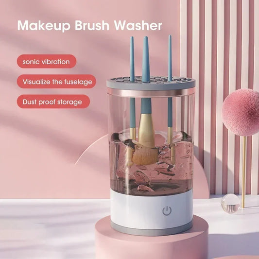 Limpiador de brochas de maquillaje eléctrico