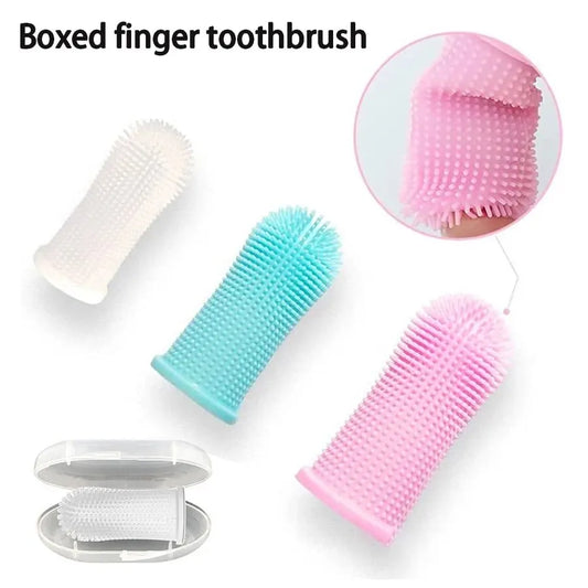 Productos de limpieza de cepillos de dientes de dedo para mascotas perros y gatos
